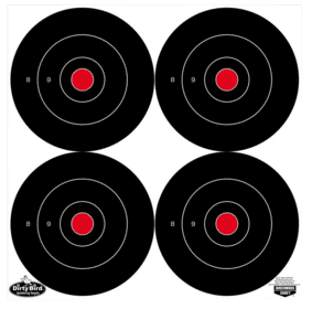 Birchwood Casey Dirty Bird 6” Bullseye Targets are made of heavy tagboard